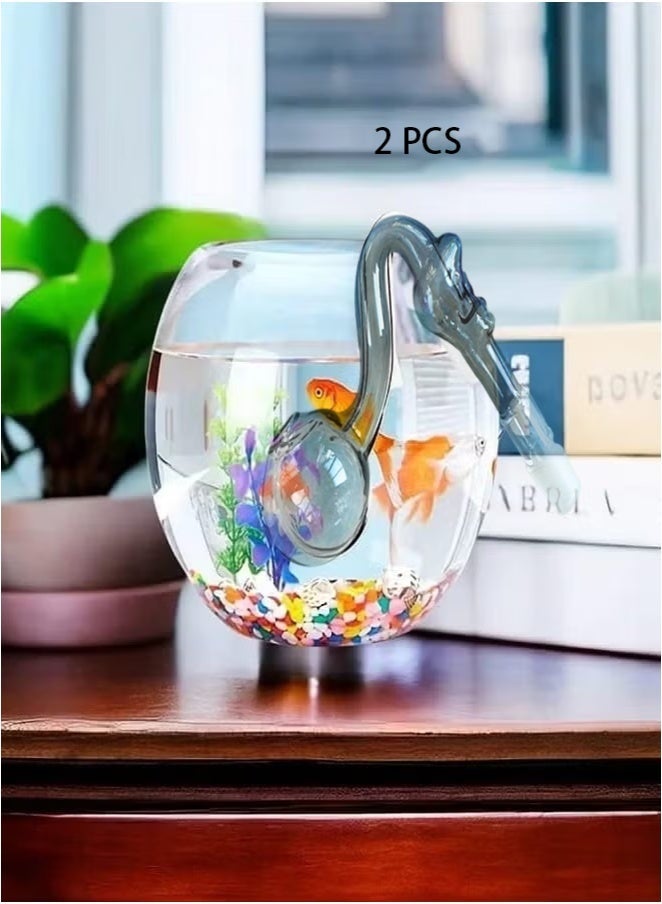 قطعتان من أنبوب التدفق الداخلي الزجاجي الصغير 14 مم، أنبوب تدفق مضخة ماء لفلتر حوض السمك، أنابيب، جهاز تجميع سطح الماء، ملحقات أحواض السمك المزروعة وتنسيق الأحواض المائية، لحوض السمك - Image 1